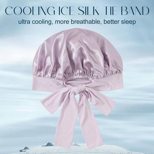 22 Momme Silk Sleep Cap with Ice Silk Band (T)